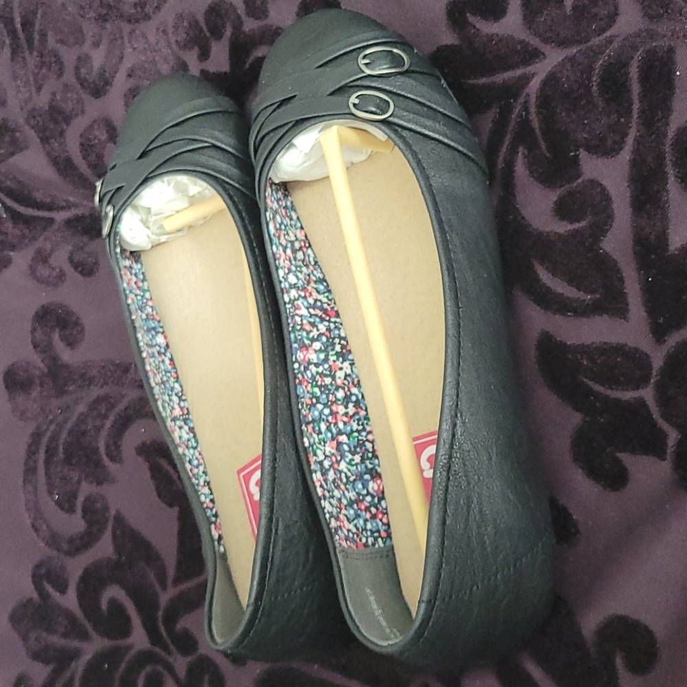 Pop Nelly, Black Flat Shoes, Women Size 10 M